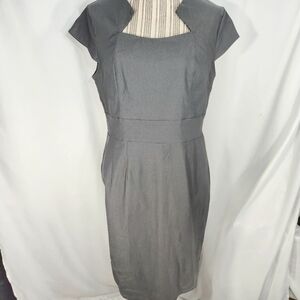 Grace Karin NWT Grey Unique Geometric Neckline Cap Sleeve Classic Dress XLarge